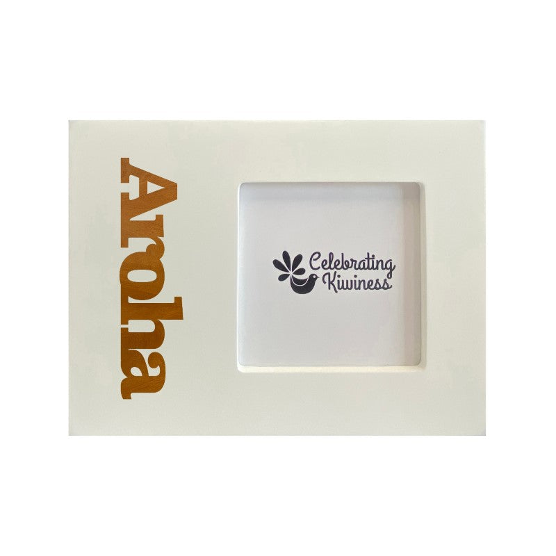 Photo Frame White 4 x 4 with Rimu Veneer Aroha