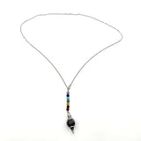 Pendulum Necklace - Amethyst with Chakra Beads (70 x 9cm)
