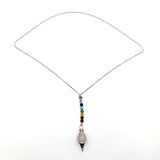 Pendulum Necklace - Rose Quartz with Chakra Beads (70 x 9cm)
