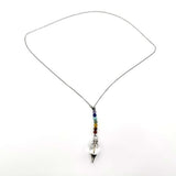 Pendulum Necklace - Clear Quartz with Chakra Beads (70 x 9cm)