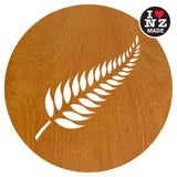 Set of 4 Laser Cut Rimu Veneer Coasters with Fern