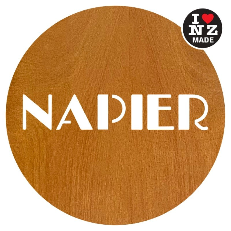 Set of 4 Laser Cut Rimu Veneer Coasters with Napier