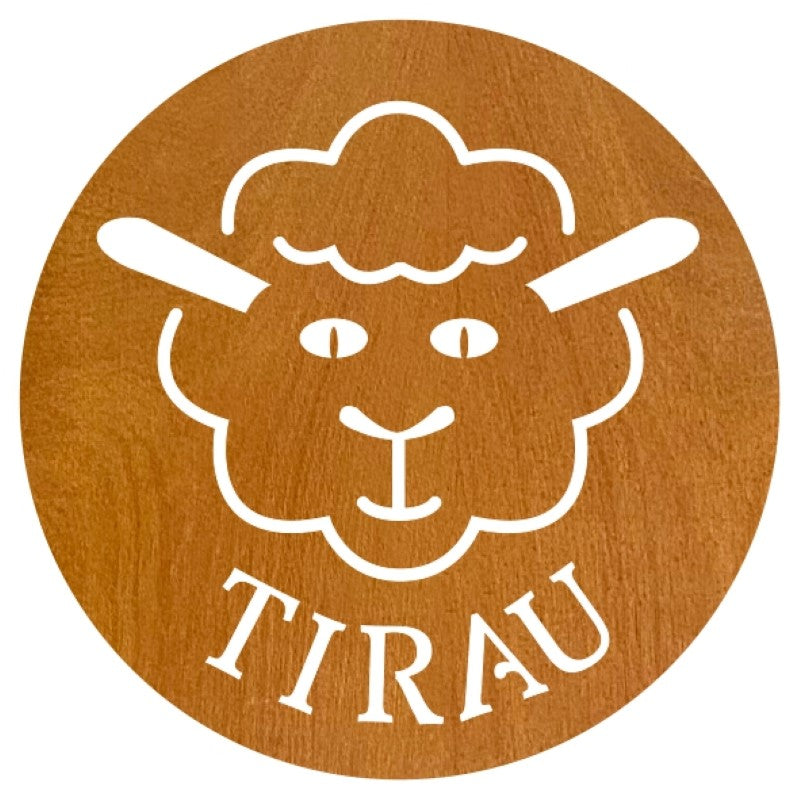 Set of 4 Laser Cut Rimu Veneer Coasters with Tirau Sheep