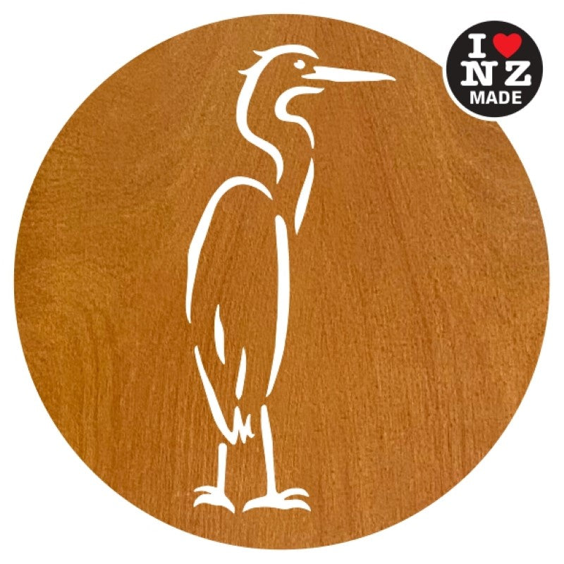 Sophie Blokker Set of 4 Laser Cut Rimu Veneer Coasters - White Heron