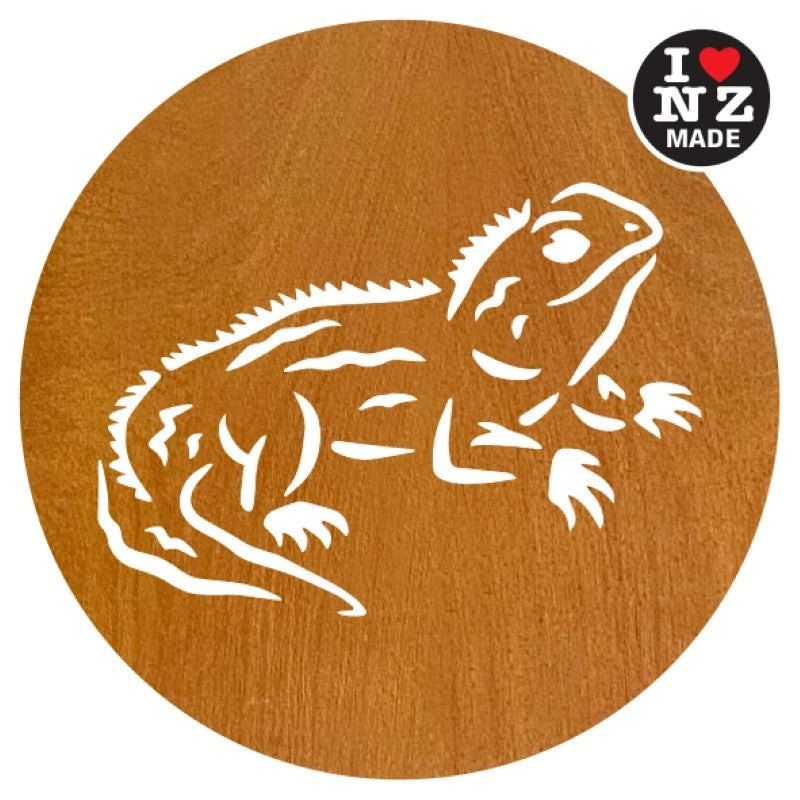 Sophie Blokker Set of 4 Laser Cut Rimu Veneer Coasters - Tuatara