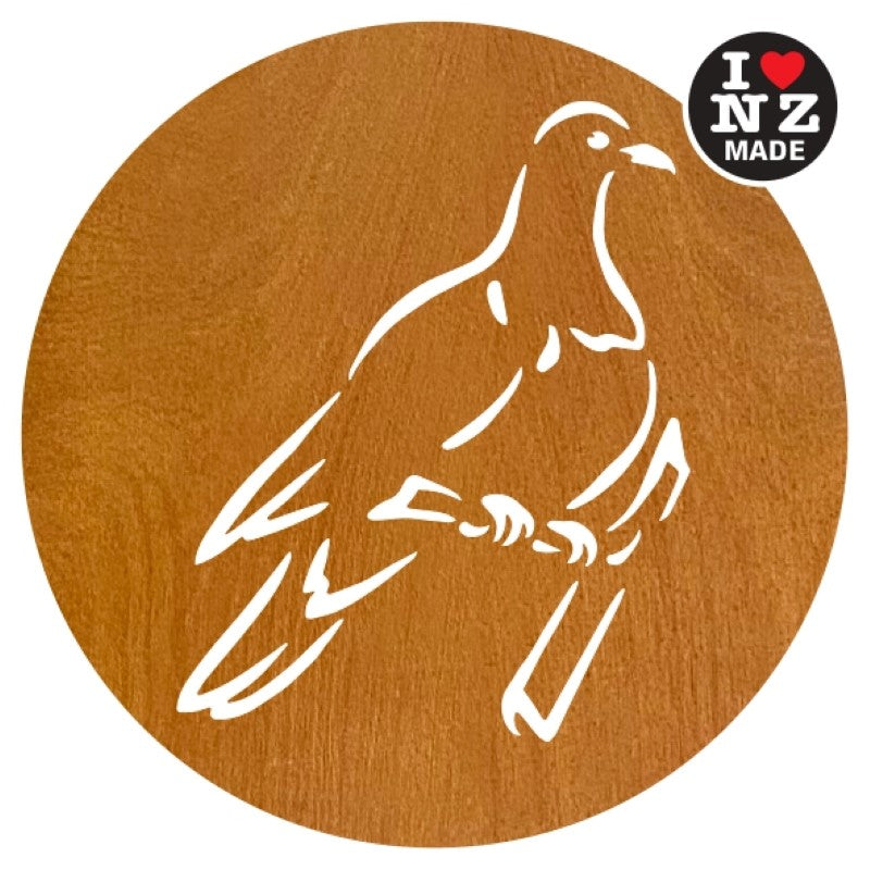 Sophie Blokker Set of 4 Laser Cut Rimu Veneer Coasters - Wood Pigeon