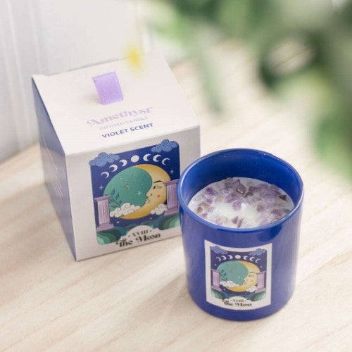 Crystal Chip Candle - The Moon Celestial Amethyst