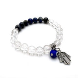 Charm Bracelet - Hamsa Evil Eye Clear Quartz