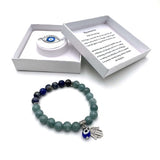 Charm Bracelet - Hamsa Evil Eye Aquamarine