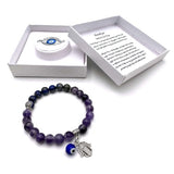 Charm Bracelet - Hamsa Evil Eye Amethyst