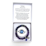Charm Bracelet - Hamsa Evil Eye Amethyst