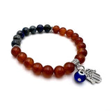Charm Bracelet - Hamsa Evil Eye Red Agate