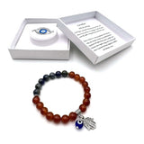 Charm Bracelet - Hamsa Evil Eye Red Agate