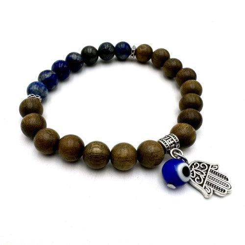Charm Bracelet - Hamsa Evil Eye Sandalwood