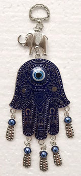 Hanging Ornament - Hamsa with Evil Eye and Elephant (16cm)