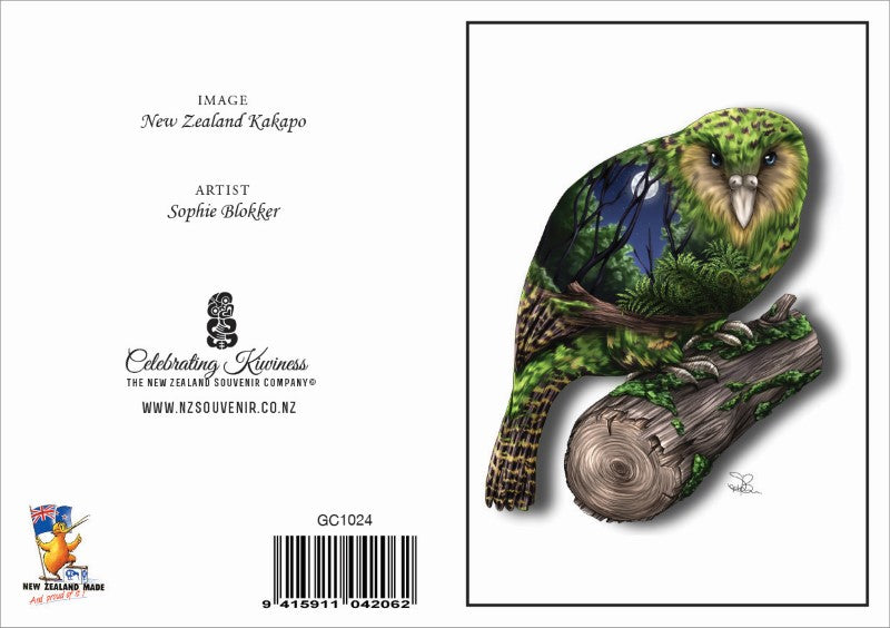 KAK - Sophie Blokker Greetings Card - Kakapo