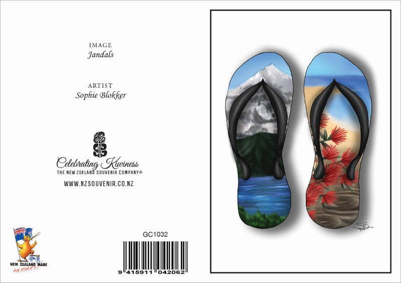 JAN - Sophie Blokker Greetings Card - Jandals