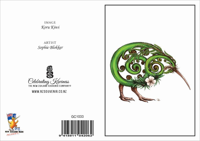 KOR - Sophie Blokker Greetings Card - Koru Kiwi