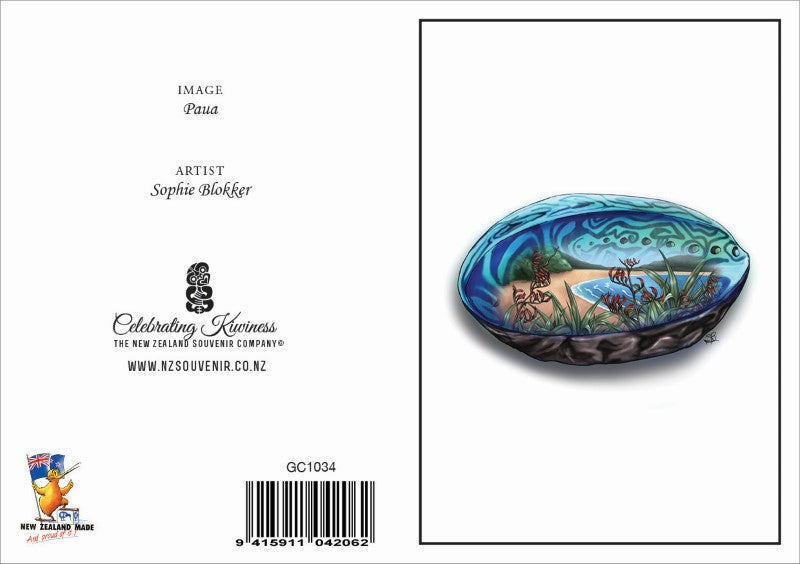 PAU - Sophie Blokker Greetings Card - Paua