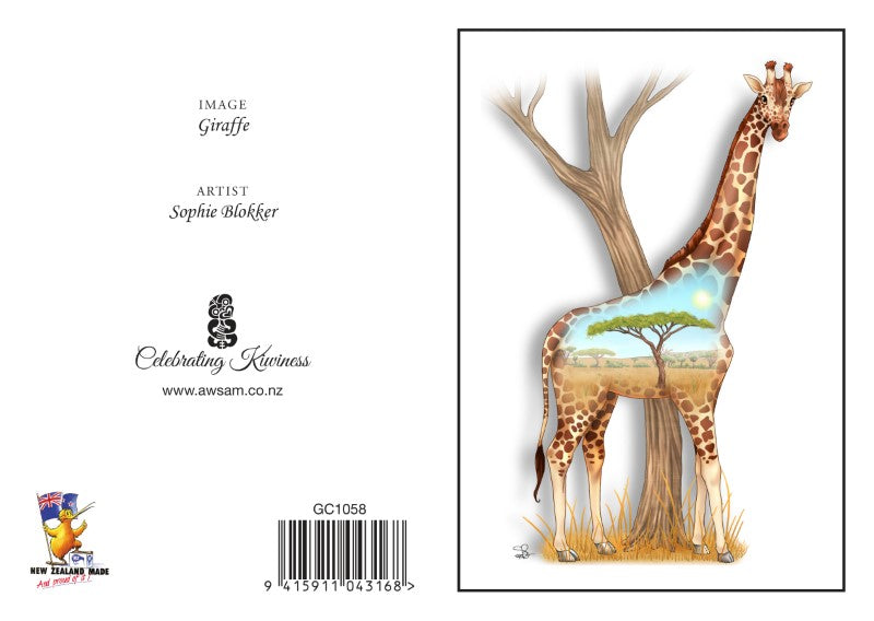 GIF - Sophie Blokker Greetings Card - Giraffe