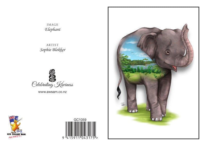 ELE - Sophie Blokker Greetings Card - Elephant