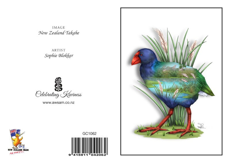TKE - Sophie Blokker Greetings Card - Takahe