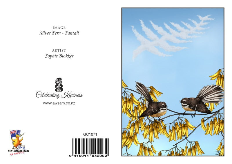 SFAN - Sophie Blokker Greetings Card - Fern Fantail