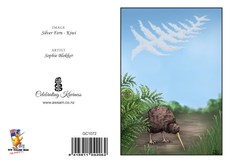 SKIW - Sophie Blokker Greetings Card - Fern Kiwi