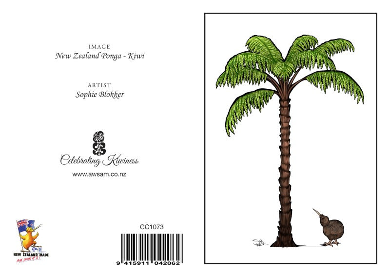 PKIW - Sophie Blokker Greetings Card - Ponga Kiwi