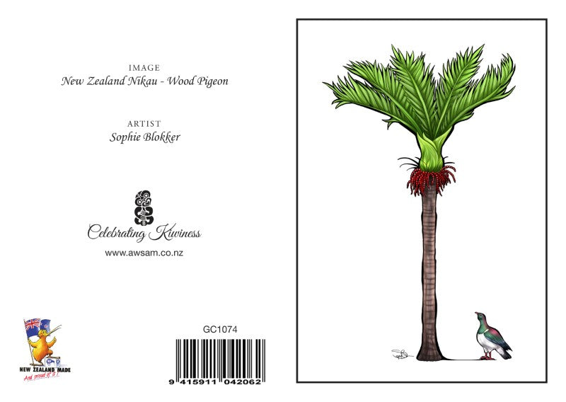 NWOP - Sophie Blokker Greetings Card - Nikau Wood Pigeon