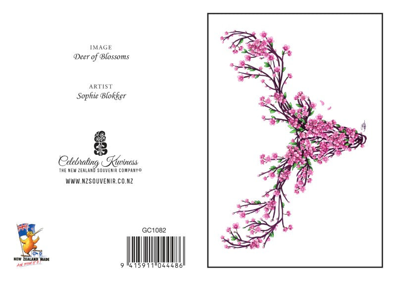 DOB - Sophie Blokker Greetings Card - Deer of Blossoms