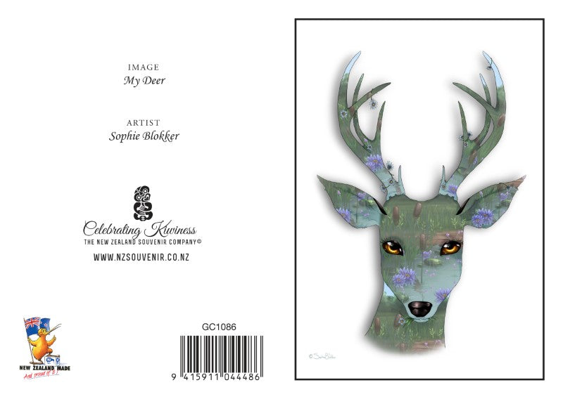 MYD - Sophie Blokker Greetings Card - Deer Face