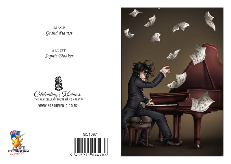 GPT - Sophie Blokker Greetings Card - Grand Pianist