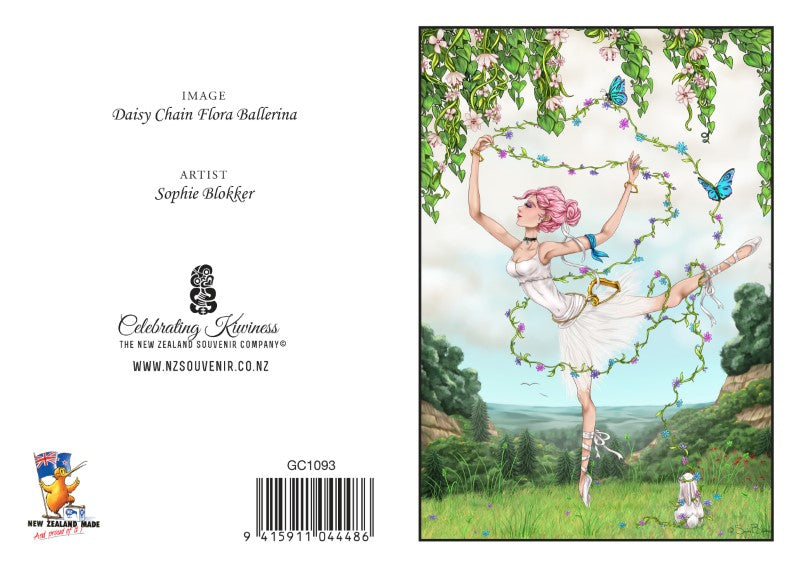 DCB - Sophie Blokker Greetings Card - Daisy Chain Flora Ballerina