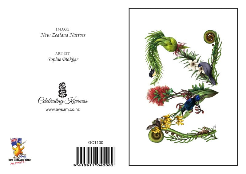 NZN - Sophie Blokker Greetings Card - NZ Natives