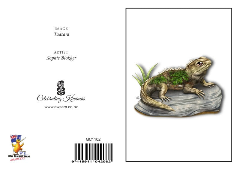 TUA - Sophie Blokker Greetings Card - Tuatara