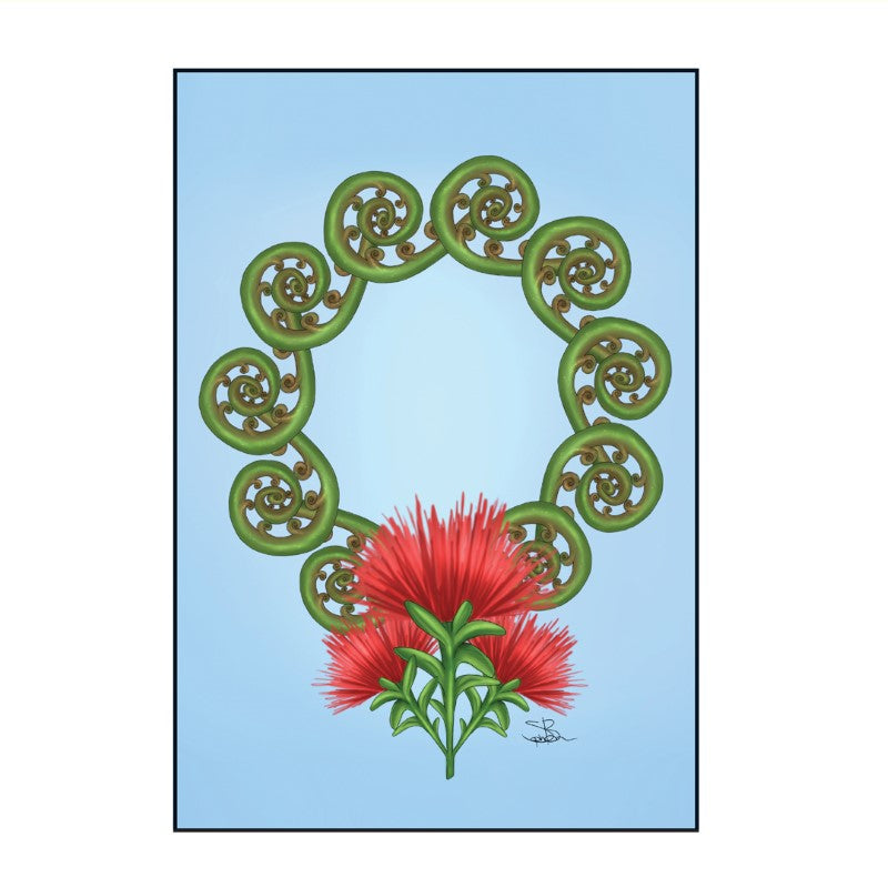 XWRE - Sophie Blokker Greetings Card - Xmas Koru Wreath