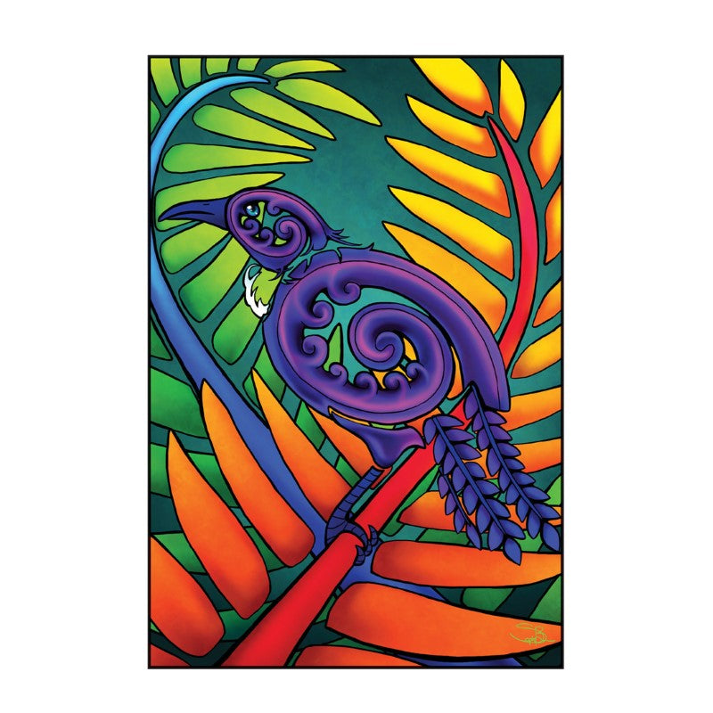 KTUI - Sophie Blokker Greetings Card - Bright: Koru Tui