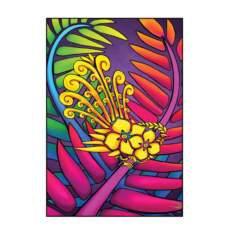KFAN - Sophie Blokker Greetings Card - Bright: Koru Fantail