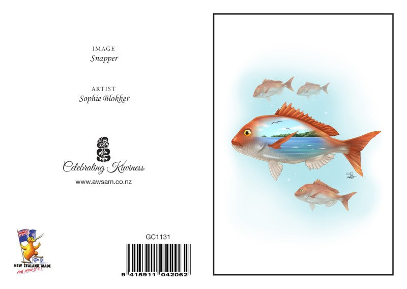 SNP - Sophie Blokker Greetings Card - Snapper