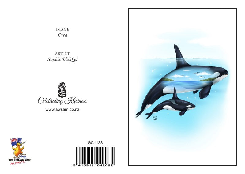 ORC - Sophie Blokker Greetings Card - Orca