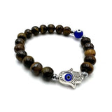 Bracelet - Hamsa Evil Eye Tiger Eye