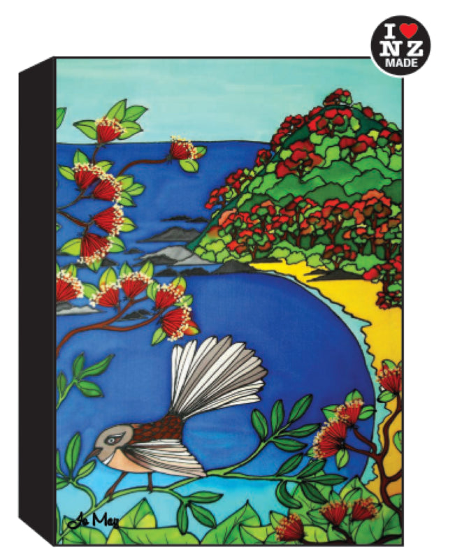 Jo May Rectangle 10 x 14 cm Black Art Block - Fantail 04