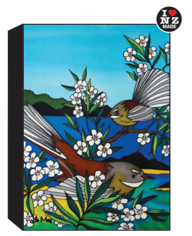 Jo May Rectangle 10 x 14 cm Black Art Block - Fantail 05