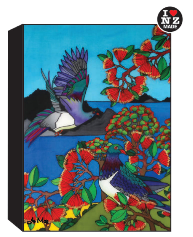 Jo May Rectangle 10 x 14 cm Black Art Block - Wood Pigeon 13