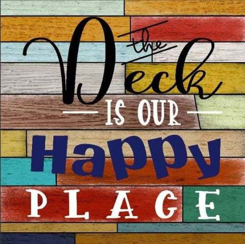Wall Art on MDF - Happy Place (40 x 40cm)