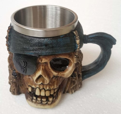 Tankard - Decorative Skull Pirate Black Bandana (400ml)