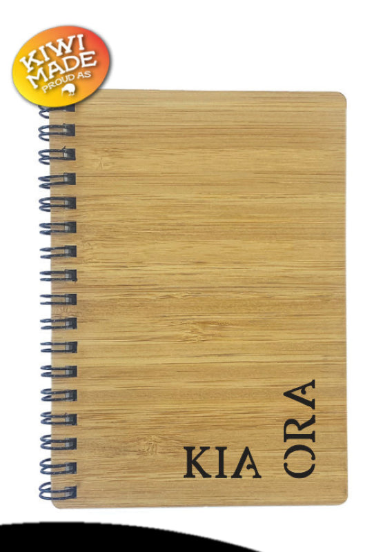 Bamboo Notebook Laser Cut with Kia Ora