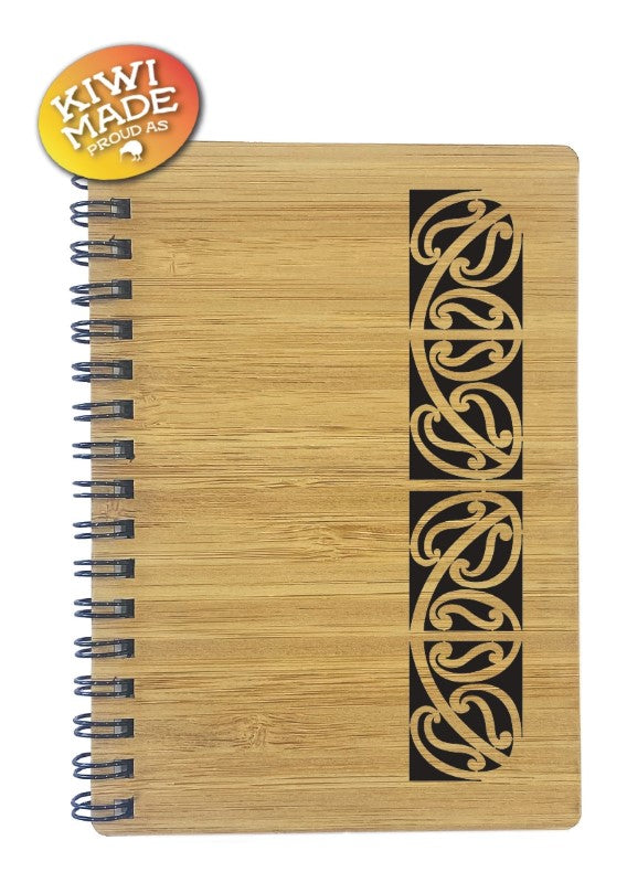 Bamboo Notebook Laser Cut with Kowhai Oblong