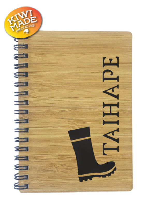 Bamboo Notebook Laser Cut with Taihape Gumboot